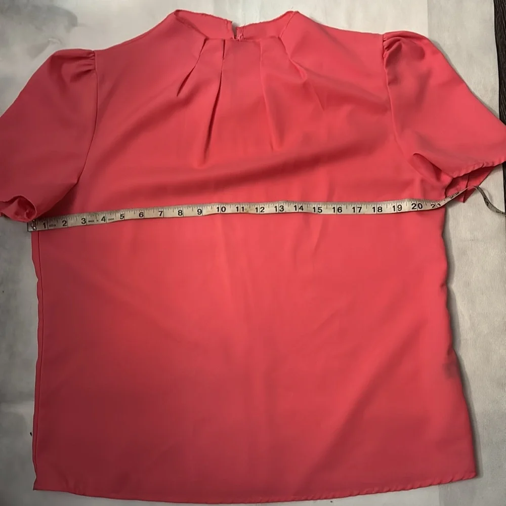 Shein Rafferiza Pink Pleated Mock Neck Top L Coquette Girl Coconut Bubblegum